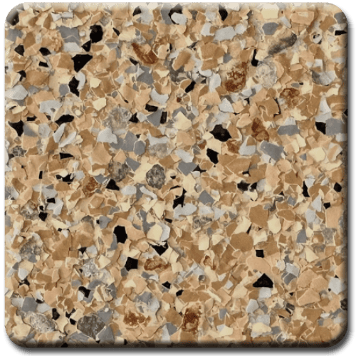Epoxy flooring Earth Effects Carmel Latte garage floor coating color sample